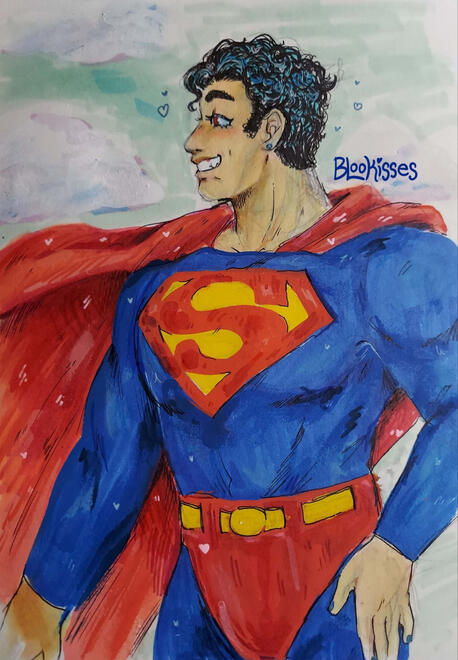 Superman ● paint illustration ● 7" × 10" ● content source: DC Comics ● 2022