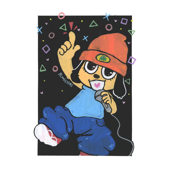 PA RAP PA ● paint illustration ● 7" × 10" ● content source: PaRappa The Rapper (Video Game) ● 2022