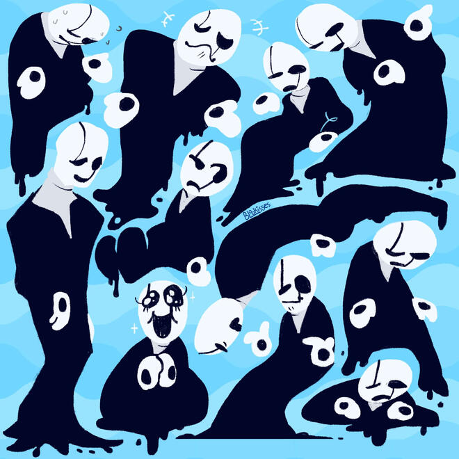 Gaster Page ● fanart illustration ● content source: Undertale (video game) ● 2024