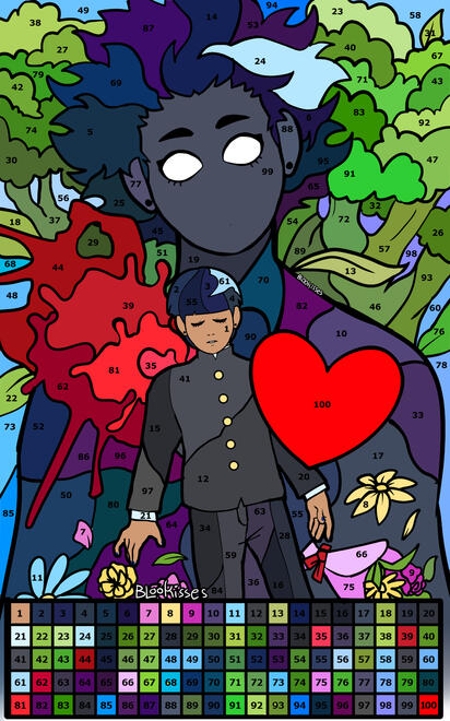 Color By Number 2 ● fanart illustration ● content source: Mob Psycho 100 (comic/anime) ● 2022