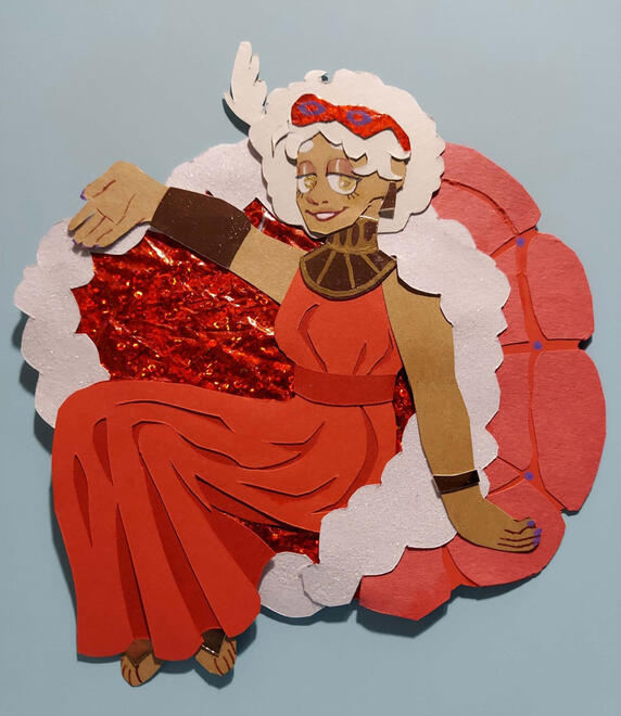 Hypnos ● paper doll ● 7" × 8" ● content source: Hades (video game) ● 2021