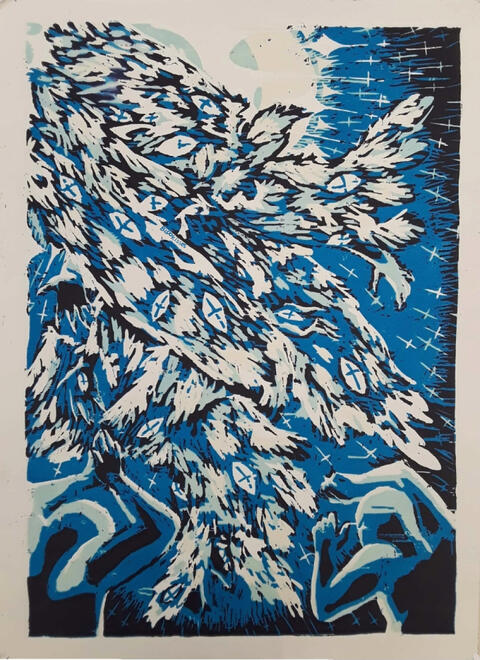 Sublime ● woodblock print ● 18&quot; × 24&quot; ● 2020