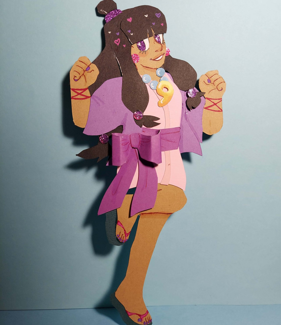 Maya Fey ● paper doll ● 6&quot; × 9&quot; ● content source: Ace Attorney (video game) ● 2020