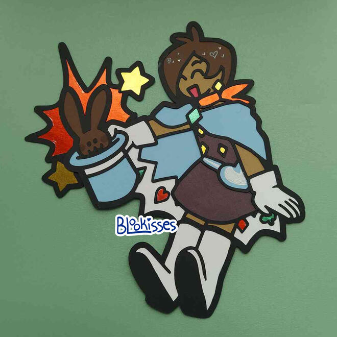 Trucy&#39;s Hat Trick ● paper doll ● 9&quot; × 9&quot; ● content source: Ace Attorney (video game) ● 2022