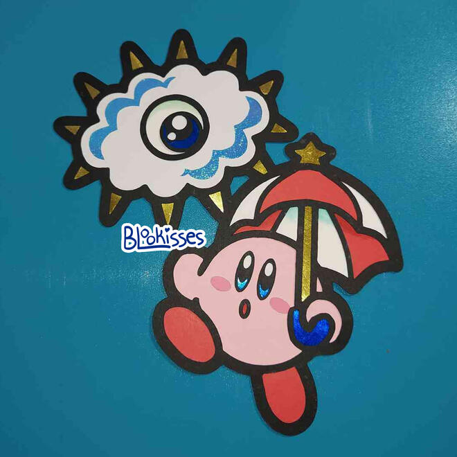Kirby and Kracko ● paper doll ● 8" × 9" ● content source: Kirby (video game) ● 2022