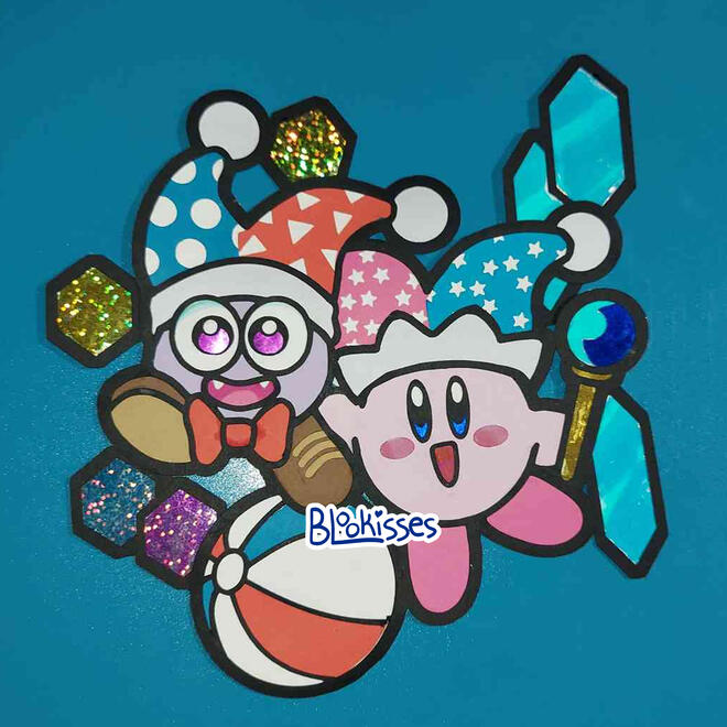 Kirby and Marx ● paper doll ● 8.5&quot; × 8&quot; ● content source: Kirby (video game) ● 2022