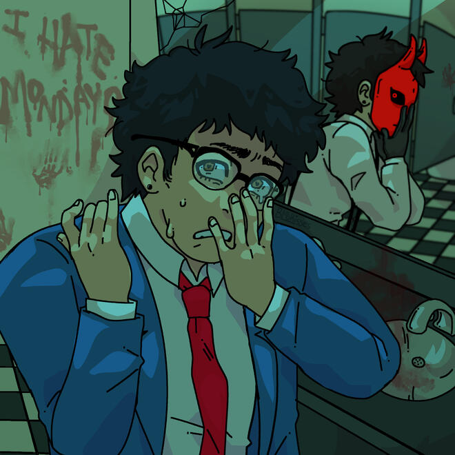 I Hate Mondays ● fanart illustration ● content source: Yuppie Psycho ● 2024