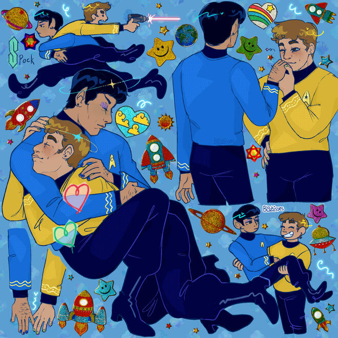 Spirk sticker page ● fanart illustration ● content source: Star Trek ● 2024