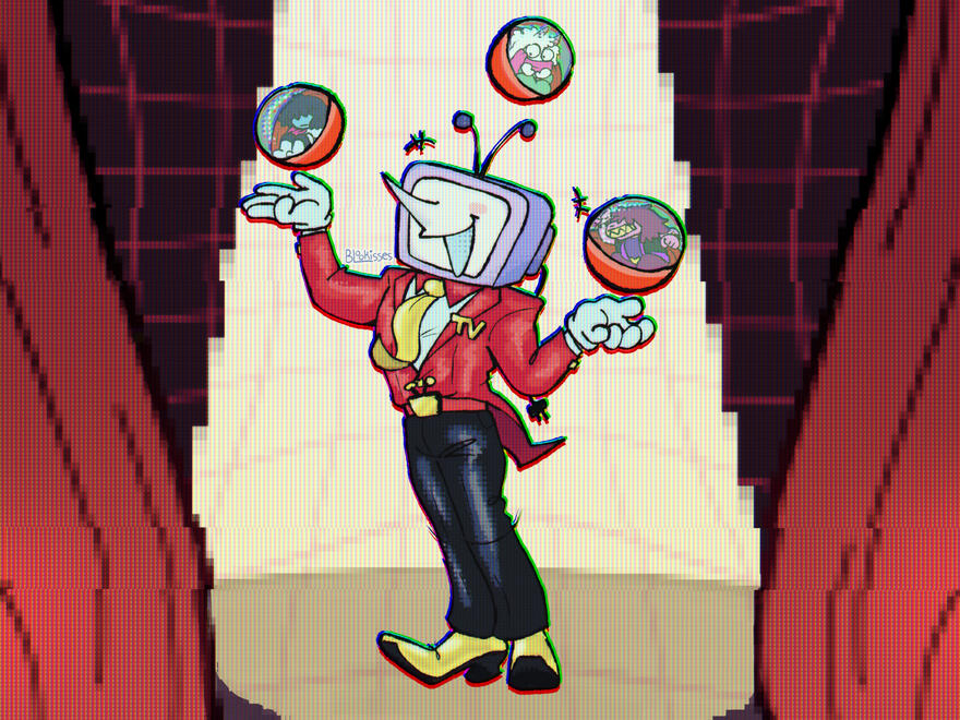 TV Juggle ● fanart illustration ● content source: Deltarune ● 2025