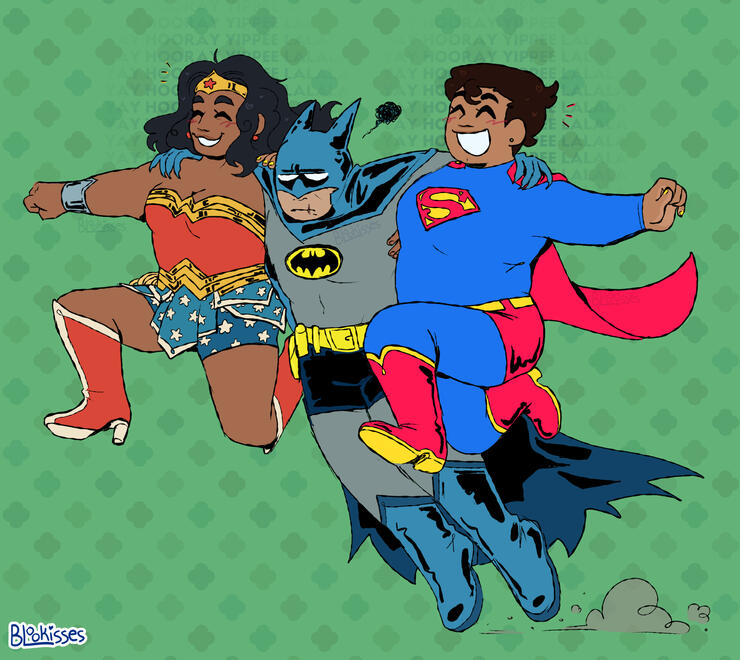 Frolicking Trinity ● fanart illustration ● content source: DC Comics ● 2025